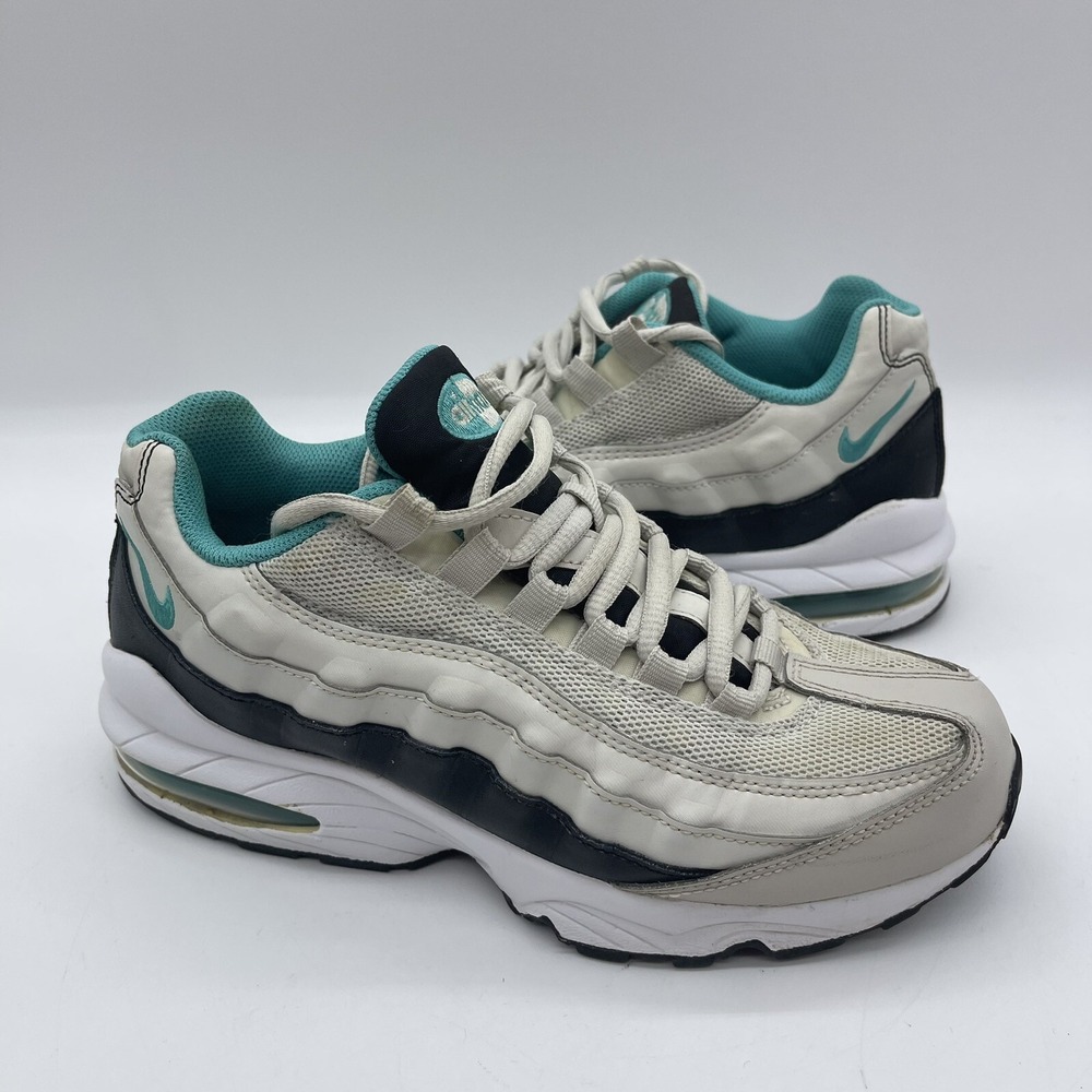 Nike Air Max 95‎ Youth Size 5.5Y Running Shoes 905348-012 Light Bone Turquiose